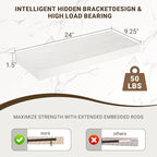 24 Inch Floating Shelves, 24"x9.25"x1.5" Inch Deep Floating Shelves for Wall, Wooden Shelves for Bathroom, Bedroom, Living Ro