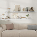 Fun Memories Rustic Floating Wall Shelves, Wall Mounted Wood Storage & Display Shelves for Bathroom, Bedroom, Living Room or 
