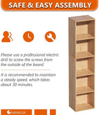 5 Cube Storage Organizer,Wooden 5-Tier Open Shelf Bookshelf,Versatile Storage Cubes for Living Room，Bedroom,Home Office, (Oak