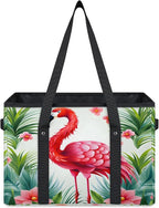 Reusable Grocery Bags Heavy Duty Shopping Bags Foldable Large Tote Bags with Long Handles & Hard Bottom