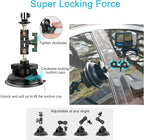 PellKing Camera Suction Cup Mount with Phone Holder and Action Camera Adapter Accessories for Insta360 X5,X4 X3, ONE X2, ONE RS, GoPro Hero 13 12 11 10 9 8 7 6 5 Max, DJI Action 5 4 3 2 etc