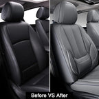Coverado Front Seat Covers, Waterproof Nappa Leather Car Seat Cover, Sideless Car Seat Covers Front Seats, Driver Seat Cover,