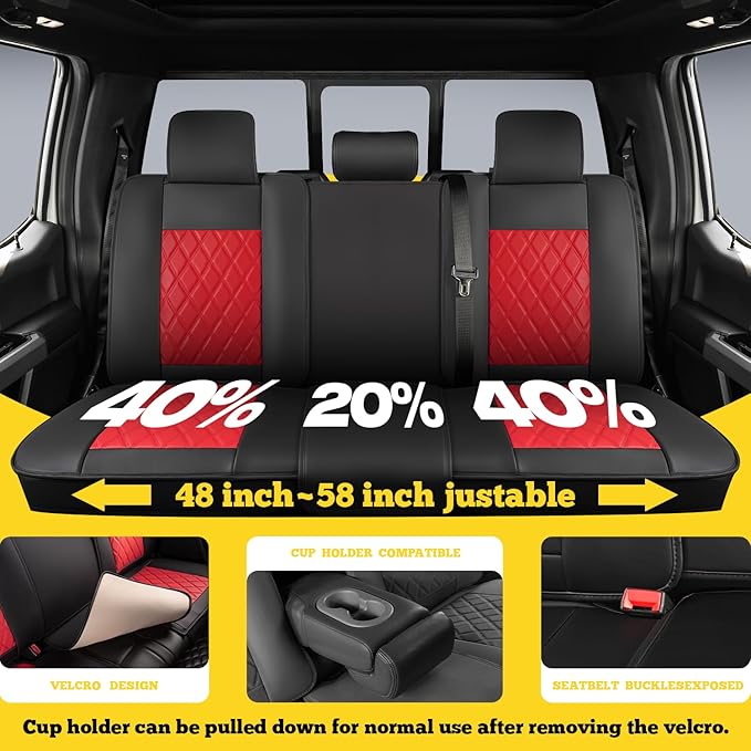 LINGVIDO Car Seat Covers Full Set (5 Seats) - Premium Perforated Nappa Leather, Waterproof Shield, Omni-Adapt Fit SUVs Sedans