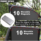 4PCS Car Side Window Sun Shades, Auto Window Sunshades Privacy Curtains Blackout with Magnetic, UV Rays, Heat Protection Stretch Car Window Covers for Sleeping, Camping, Breastfeeding (Front & Back)