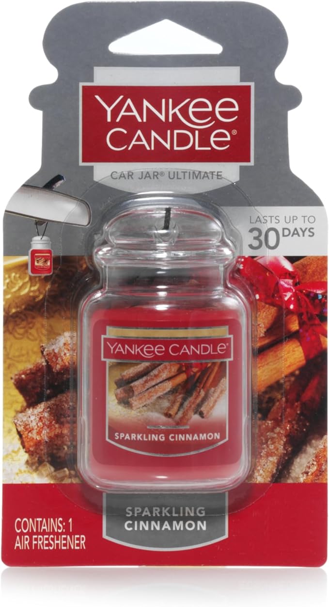 Yankee Candle Car Jar Ultimate, Sparkling Cinnamon, 0.96 OZ (Pack of 12)