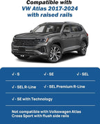 JOYTUTUS Lockable Roof Rack Cross Bars Compatible with Volkswagen VW Atlas 2017-2025 with Raised Side Rails (Not Fit for Cross Sport),Anti-Rust Aluminum Crossbars for Roof Cargo Carrier Bag Luggage