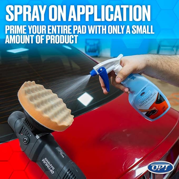 Optimum Hyper Polish - Sprayable Car Polish for Paint Correction, Buffing, Auto Detailing, Non-Staining, Non-Dusting, No Fillers, Body Shop Safe, Safe On Paint and Plastic Trim (64 Oz.)