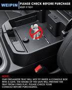 Silverado Sierra Center Console Organizer - Compatible with 2019-2022 Chevy Silverado/GMC Sierra 1500 and 2020-2023 Silverado/Sierra 2500HD 3500HD Armrest - (Full Console w/Bucket Seats ONLY) - Black