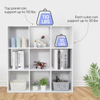 SUPER DEAL 9 Cube Storage Organizer 11 inch Cube Storage Shelf 3 x 3 Wood Bookcase Display Bookshelf with 5 Removable Back Pa