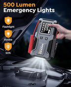 Jump Starter 6000A, 12V Car Battery Jump Starter with Built-in Smart Jumper Cables, Car Jump Starter Jump Box Portable