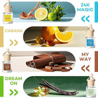 C Classy Car Air Freshener Hanging 4 Pack, Hotel Scent Essential Oil Diffuser for Cars, Cute Car Accessories, Long-Lasting Fr