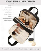 Makeup Bag, Travel Cosmetic bag, Toiletry Bag For Women, Make up Bag With Brush Storage, Hanging Toiletry Bag, Puffy Padded M