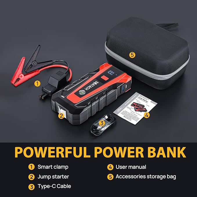 Scatach 3000A Car Battery Jump Starter,12V Jump Starter Battery Pack Portable (up to 9.0L Gasoline and 7.0L Diesel Engine),