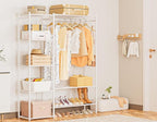 Neprock Clothing Racks for Hanging Clothes with Shelves, Portable Closet System Organizer Garment Rack for Clothes Storage, M