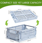 HUUSMOT 4-Pack Small Pastel Plastic Storage Baskets, Collapsible Crates for Organizing, Space-Saving Mini Bins for Classroom,