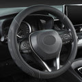 GIANT PANDA Car Steering Wheel Cover for Toyota RAV4,Camry,Highlander,Corolla,Prius,Tacoma,Standard Size - Black+Gray Line