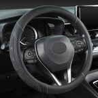 GIANT PANDA Car Steering Wheel Cover for Toyota RAV4,Camry,Highlander,Corolla,Prius,Tacoma,Standard Size - Black+Gray Line