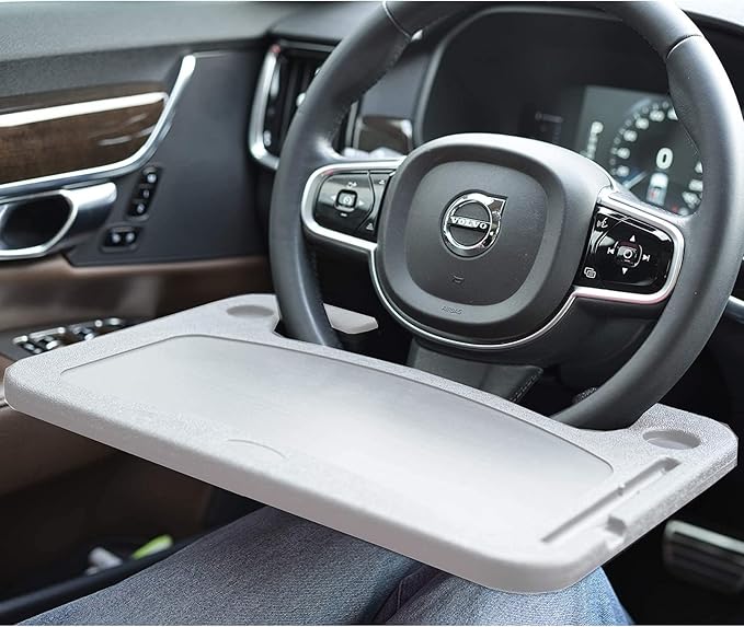 Car Steering Wheel Food Tray for Eating,Cars Seat Table Lap Trays for Adults Eating,Car Men Must Haves Cool Gadgets Interior Accessories(Gray)