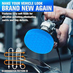Blue Polish Pad, 3Pcs 5.5 Inch Face for 5 Inch Buffing Polishing Pads and Woolen Pads 125mm Backing Plate Compound Buffing Sponge for Car Buffer Polisher Compounding, Polishing and Waxing