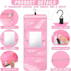 Hanging Toiletry Bag with Mirror for Men Women Travel Kit Large Foldable Beauty Dance Makeup Bag Organizer Storage Waterproof