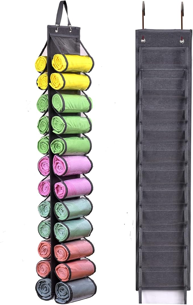 Legging Storage Bag Storage Hanger Can Holds 24 Leggings or Shirts Jeans Compartment Storage Hanger, Foldable Leggings Organi