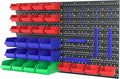 WORKPRO Pegboard Organizer Wall Mounted, 44PC Tool Storage Rack with Bins and Hooks, Peg Board Wall Organizer for Garage Orga