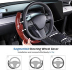 Steering Wheel Cover for Tesla Model 3 (2017-2023) / Model Y (2020-2024),Anti-Slip,Comfortable Grip, Breathable,Customized for Tesla Model 3/Y Accessories,Bright Red
