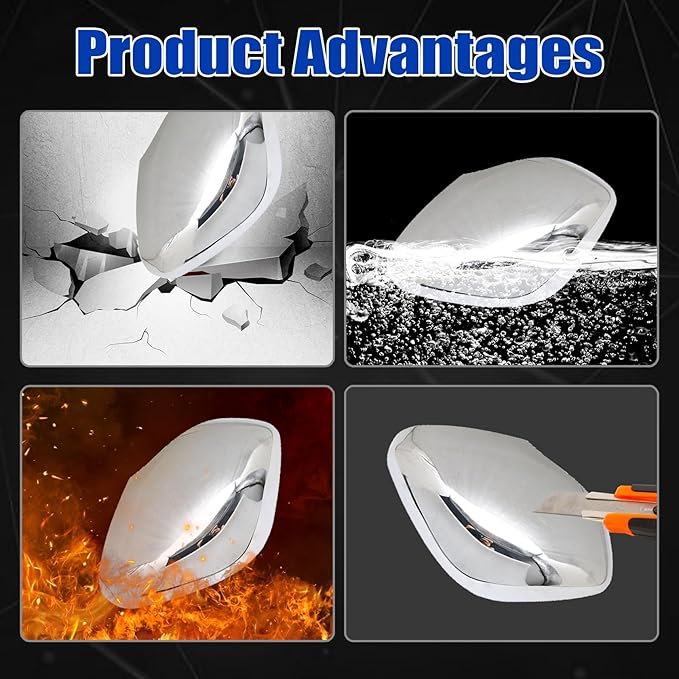 FZJDSD Rearview Mirror Guard Covers ABS Chrome Compatible with Infiniti QX56 QX80 5.6L 2013-2023