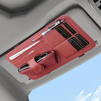 Sun Visor Organizer for Lincoln Navigator 2010-2025 Multifunctional PU Leather Organizer with Sunglasses Holder Pocket Car Interior Accessories, red Style