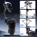 YUHENG Upgraded Cup Holder Phone Mount for Car - Permanent Screw-Fixed Base (No Wobble), Offset Space-Saving Design,Universal