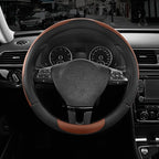 Road Comforts Steering Wheel Cover, Breathable Anti-Slip Leather Steering Wheel Cover, Universal Fit 14.5–15 Inch, Comfortabl