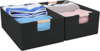 ANMINY 2PCS Storage Baskets for Organizing Collapsible Fabric Storage Bins Boxes with Wood Handles Closet Shelves Cube Organi