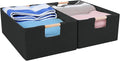 ANMINY 2PCS Storage Baskets for Organizing Collapsible Fabric Storage Bins Boxes with Wood Handles Closet Shelves Cube Organi