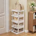 SEE SPRING 5-Tier Stackable Shoe Rack Organizer – Plastic Shoe Storage Shelf for Entryway, Closet, Bedroom – Holds Size 13 Sh