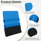 HARFINGTON 10pcs Car Vinyl Scraper 4inch Vinyl Squeegee Felt Edge Squeegee Tool for Car Window Tint Wallpaper Decal Sticker Installation Crafts Car Wrap Paste, Blue