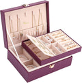 Voova Jewelry Box Organizer for Women Girls, 2 Layer Large Men Jewelry Storage Case, PU Leather Display Jewellery Holder with