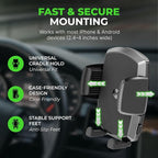 Simple CD Cradle Phone Mount - Upgraded Hands-Free Car Phone Holder - Thick Case Friendly - Mount for CD Player - Compatible with iPhone 12-17 & iPhone Air, Android - Black