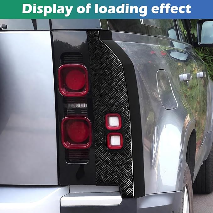 Tail Light Guards for Land Rover Defender 2020-2025 | Gloss Black ABS Lens Protection Covers | Anti-Scratch & UV Resistant | Easy Snap-On Installation for Defender 90 110 130 (Tail Light Cover)