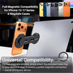 2026 Upgraded Magnetic Phone Holder for Laptop & Monitor, Foldable Hidden Continuity Camera Mount for MagSafe iPhone 17/16/15/14/13/12, Adjustable Phone Stand for Computer/Tesla, Black