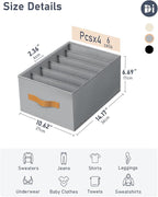 DIMJ Large Wardrobe Clothes Organizers - Foldable Closet Clothing Organizer for Jean Sweater Shirt Pants Underwear Bra, Divid