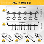 ELEAD 286-Piece Extra Thick Pegboard Hooks Set, 1/4" Heavy Duty Black Peg Board Organizer Accessories with Bins, Metal Pegboa