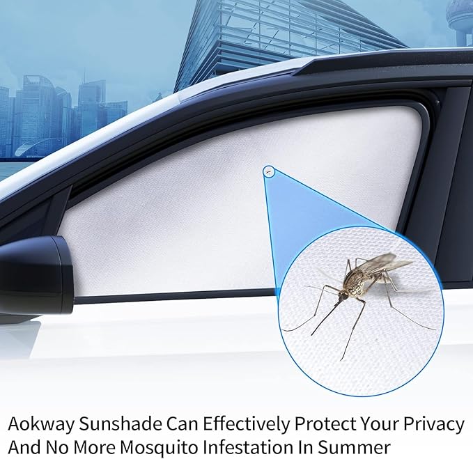 Aokway Side Window Sunshade Sun Shade for Car Window Double Thickness Auto Windshield Sunshades Curtain Universal Fit for Driver for Baby UV Protection (Front Side 2pcs)
