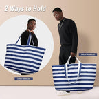 KALIDI 60L Extra Large Duffle Bag, Beach Tote Zipper Utility Oversized Weekender Carrier Travel Shopping Reusable Grocery Bag