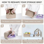 3-Pack Small Storage Baskets for Organizing | Woven Shelf Toy Basket | Rope Baskets for Gifts Empty | Closet Organizer Bins w