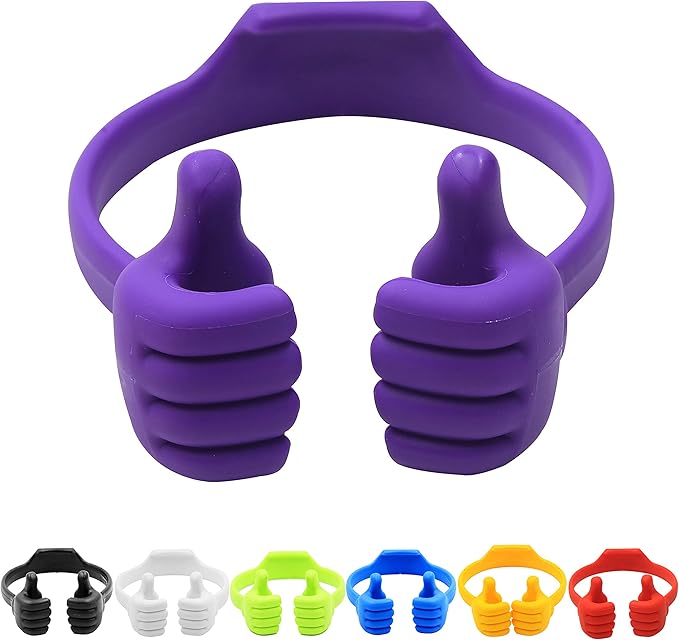 Honsky Thumbs-up Cell Phone Stand, Pack of 7, Universal Flexible Multi-Angle Cute Desk Desktop Phone Holder, Compatible with Android Switch Nintendo Tablet, Assorted Colors, Bundle