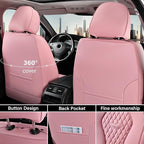 Coverado Car Seat Covers Full Set, Pink Seat Covers, Waterproof Car Seat Cover, Car Seat Cushion, Car Seat Covers Front Seats