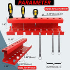 MUTUACTOR Magnetic Wrench Holder Heavy Duty,Anti-scratch Magnetic Mount Screwdriver Holders, 2 Layers Wrench Screw Drivers Ho