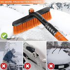 Kairiyard 31" Snow Brush and Ice Scrapers for Car Windshield, Detachable Extendable 360° Pivoting Snow Scrapers and Brush with Ergonomic Foam Grip for Car,Truck,SUV(Orange)