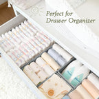 Criusia Drawer Organizers 18-Piece Set, Dresser Organizer for Baby Clothes, Foldable Closet Storage & Drawer Dividers for Und