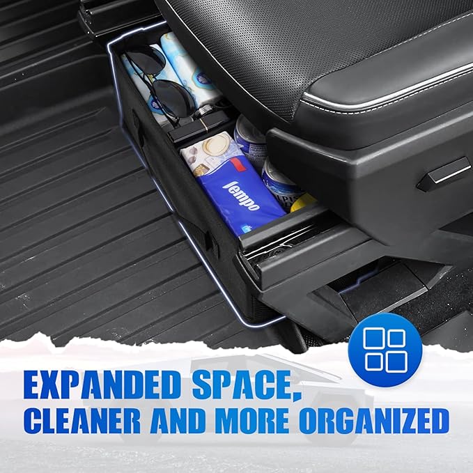 Cybertruck 1st Row Under Seat Front Storage Box 2PCS - Truck Under Seat Tool Box for 2024 Tesla Cybertruck with Removable